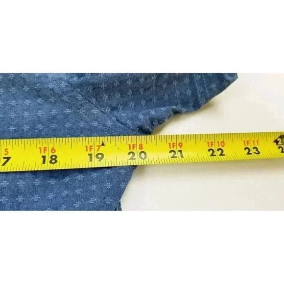 Ben Sherman Size Large Men Blue Pattern Pocket Logo Tag Short Sleeve Button Down - Picture 2 of 13